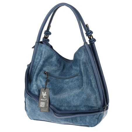 Torebka Damska listonoszka worek na ramię duża pojemna MC810 Niebieska
