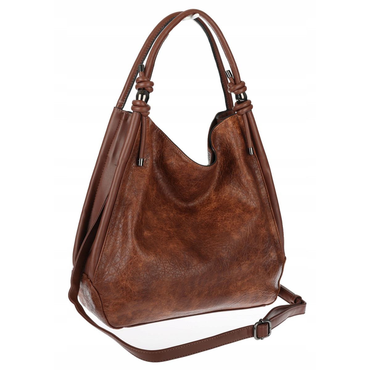 Torebka Damska listonoszka worek na ramię duża pojemna modna MC810 Brązowa