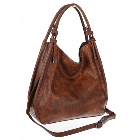 Torebka Damska listonoszka worek na ramię duża pojemna modna MC810 Brązowa