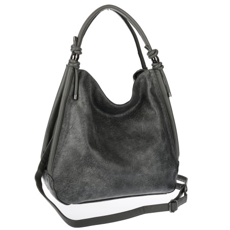 Torebka Damska listonoszka worek na ramię duża pojemna miejska MC810 Szara