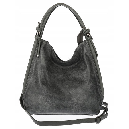 Torebka Damska listonoszka worek na ramię duża pojemna miejska MC810 Szara