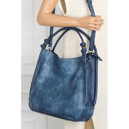 Torebka Damska listonoszka worek na ramię duża pojemna MC810 Niebieska