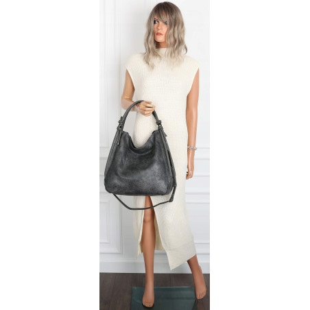 Torebka Damska listonoszka worek na ramię duża pojemna miejska MC810 Szara