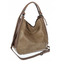 Torebka Damska listonoszka worek na ramię duża pojemna miejska MC810 Beżowa