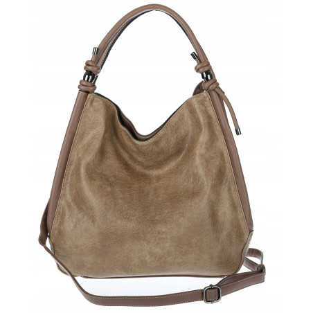 Torebka Damska listonoszka worek na ramię duża pojemna miejska MC810 Beżowa