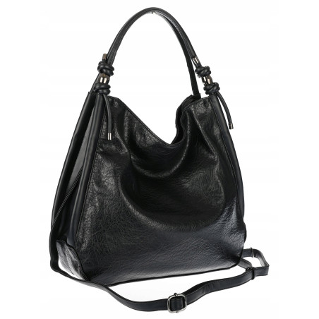 Torebka Damska listonoszka worek na ramię duża pojemna miejska MC810 Czarna