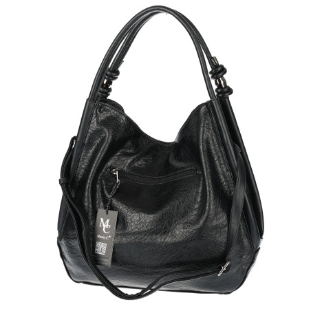 Torebka Damska listonoszka worek na ramię duża pojemna miejska MC810 Czarna