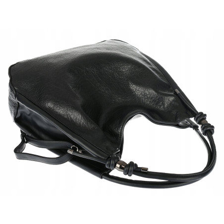 Torebka Damska listonoszka worek na ramię duża pojemna miejska MC810 Czarna