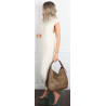 Torebka Damska listonoszka worek na ramię duża pojemna miejska MC810 Beżowa