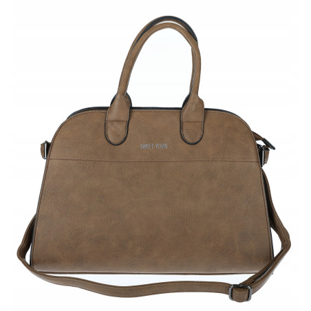 Torebka damska duża listonoszka pojemna modna torba kuferek 6868 Taupe