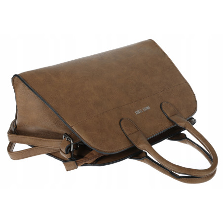 Torebka damska duża listonoszka pojemna modna torba kuferek 6868 Taupe