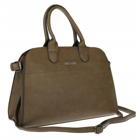 Torebka damska duża listonoszka pojemna modna torba kuferek 6868 Zielona