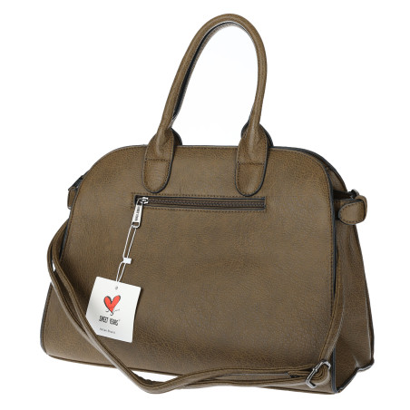 Torebka damska duża listonoszka pojemna modna torba kuferek 6868 Zielona