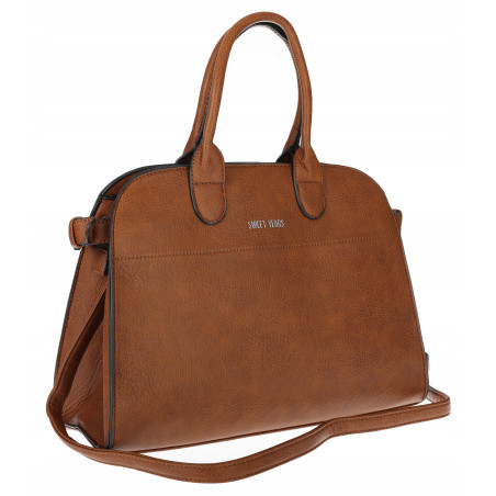 Torebka damska duża listonoszka pojemna modna torba kuferek 6868 Brązowa