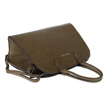 Torebka damska duża listonoszka pojemna modna torba kuferek 6868 Zielona