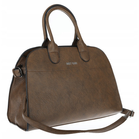 Torebka damska duża listonoszka pojemna modna torba kuferek 6868 Coffee