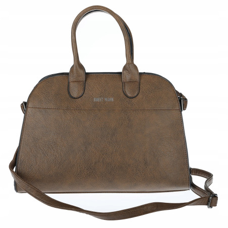 Torebka damska duża listonoszka pojemna modna torba kuferek 6868 Coffee