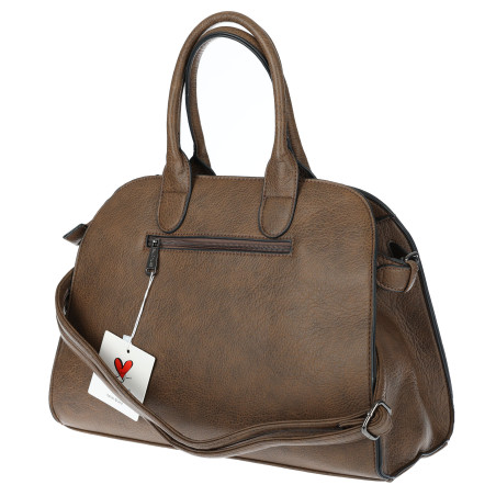 Torebka damska duża listonoszka pojemna modna torba kuferek 6868 Coffee