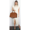 Torebka damska duża listonoszka pojemna modna torba kuferek 6868 Brązowa