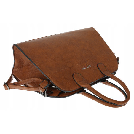 Torebka damska duża listonoszka pojemna modna torba kuferek 6868 Brązowa