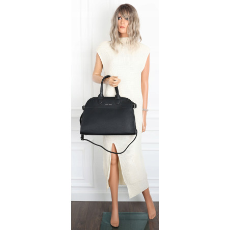 Torebka damska duża listonoszka pojemna modna torba kuferek 6868 Czarna