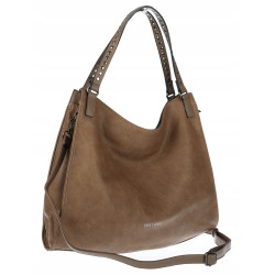 Torebka Damska Shopper worek modna duża torba A4 na Ramię 6867 Brązowa