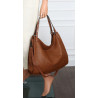 Torebka Damska Shopper worek modna duża torba A4 na Ramię 6867 Brązowa