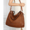 Torebka Damska Shopper worek modna duża torba A4 na Ramię 6867 Brązowa
