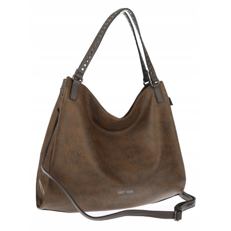 Torebka Damska Shopper worek modna duża torba A4 na Ramię 6867 Czekoladowa