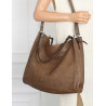 Torebka Damska Shopper worek modna duża torba A4 na Ramię 6867 Brązowa