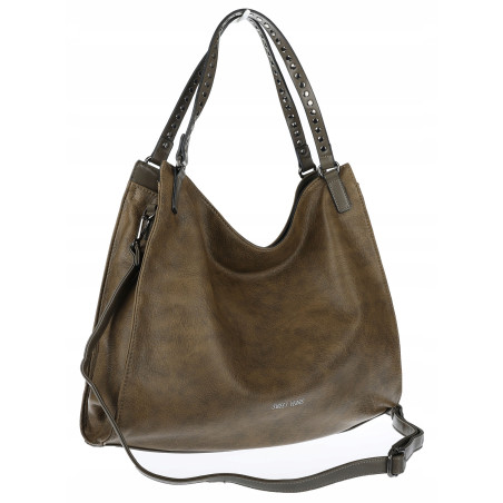 Torebka Damska Shopper worek modna duża torba A4 na Ramię 6867 Zielona