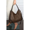 Torebka Damska Shopper worek modna duża torba A4 na Ramię 6867 Czekoladowa