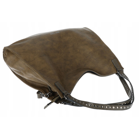 Torebka Damska Shopper worek modna duża torba A4 na Ramię 6867 Zielona