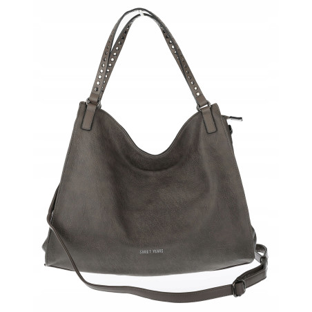 Torebka Damska Shopper worek modna duża lekka torba A4 na Ramię 6867 Szara