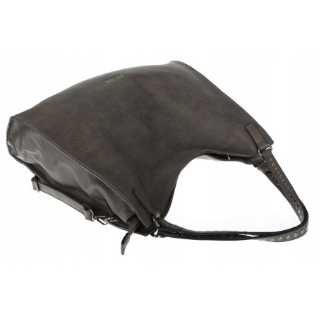 Torebka Damska Shopper worek modna duża lekka torba A4 na Ramię 6867 Szara