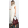 Torebka Damska Shopper worek modna duża torba A4 na Ramię 6867 Bordowa