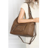 Torebka Damska Shopper worek modna duża torba A4 na Ramię 6870 Brązowa