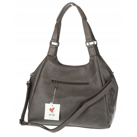 Torebka Damska Shopper worek modna lekka duża torba A4 na Ramię 6870 Szara
