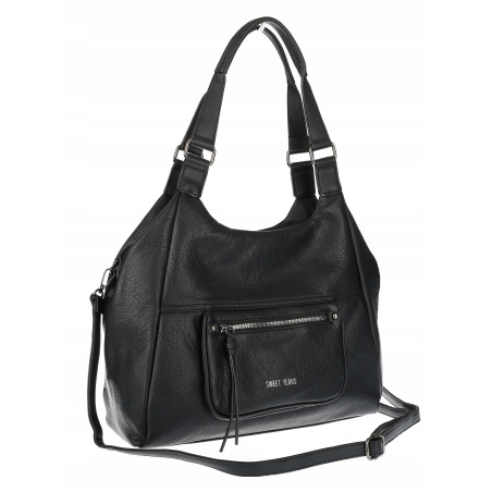 Torebka Damska Shopper worek modna lekka duża torba A4 na Ramię 6870 Czarna