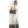Torebka Damska Shopper worek modna lekka duża torba A4 na Ramię 6870 Szara