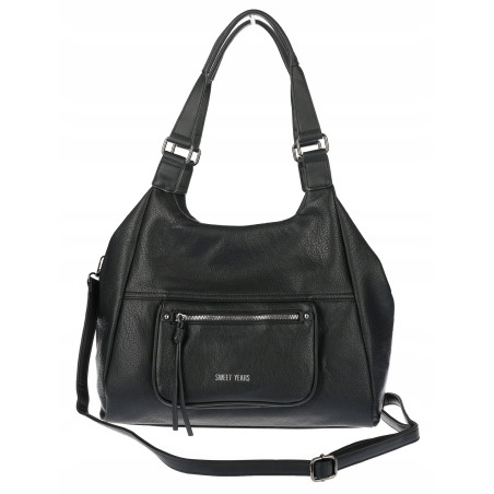 Torebka Damska Shopper worek modna lekka duża torba A4 na Ramię 6870 Czarna