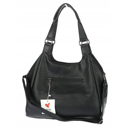Torebka Damska Shopper worek modna lekka duża torba A4 na Ramię 6870 Czarna