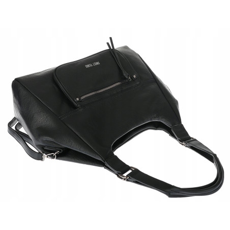 Torebka Damska Shopper worek modna lekka duża torba A4 na Ramię 6870 Czarna