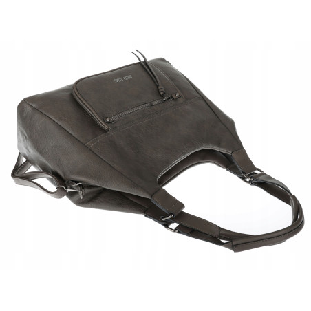 Torebka Damska Shopper worek modna lekka duża torba A4 na Ramię 6870 Szara