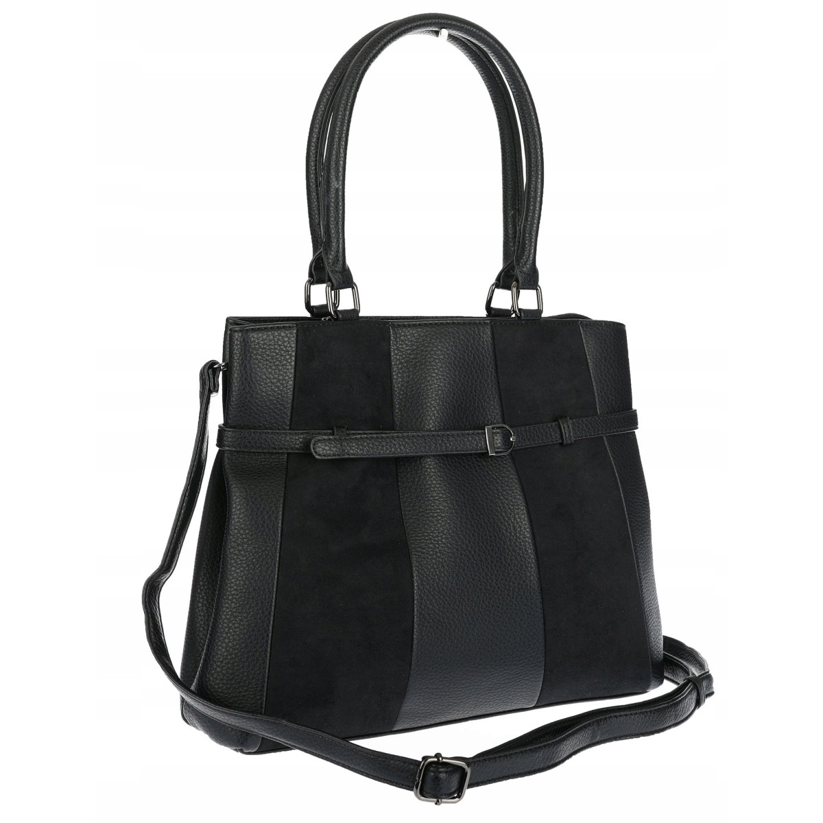 Torebka damska kuferek A4 elegancka do pracy włoska marka MC371 Czarna