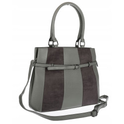 Torebka damska kuferek A4 elegancka lekka do pracy włoska marka MC371 Szara