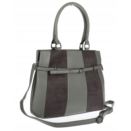 Torebka damska kuferek A4 elegancka lekka do pracy włoska marka MC371 Szara