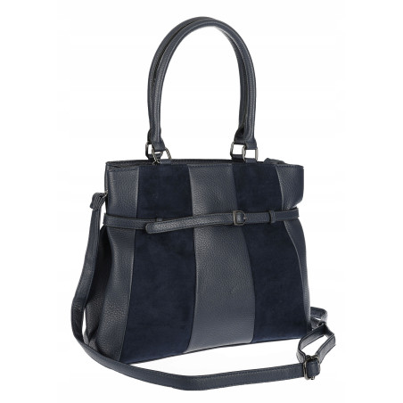 Torebka damska kuferek A4 elegancka do pracy włoska marka MC371 Granatowa