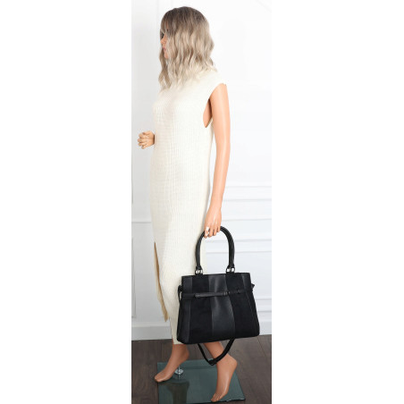 Torebka damska kuferek A4 elegancka do pracy włoska marka MC371 Czarna