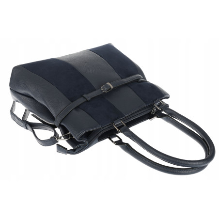 Torebka damska kuferek A4 elegancka do pracy włoska marka MC371 Granatowa